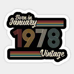 Vintage Born in January 1978 Sticker